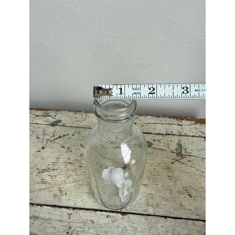 Clear Glass Bud Vase Apothecary Bottle Vintage Style Decorative Jar 6.5 Inch